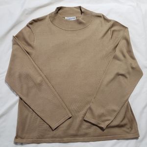 Pendleton Camel Tan Silk Blend Long Sleeve Blouse